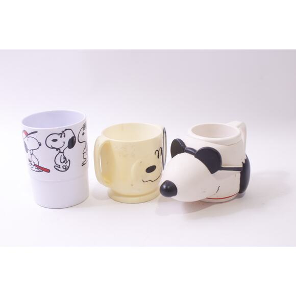 Peanuts, Snoopy, Plastic Cup, Lot, White, Drinkware, Vintage,  ~ 251013-WH 1375 - Picture 3 of 4